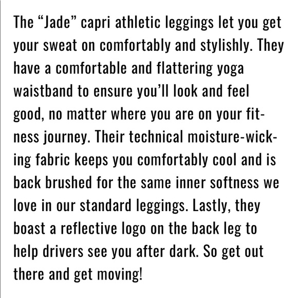 Lularoe Jade Capri (Workout) Legging - Picture 9 of 9